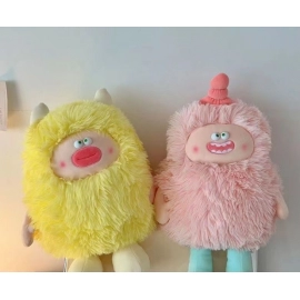 Cute and funny furry little monster plush toy doll, ugly and cute doll, super soft cloth doll, give a girl a birthday gift