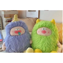 Cute and funny furry little monster plush toy doll, ugly and cute doll, super soft cloth doll, give a girl a birthday gift