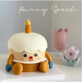 Internet celebrity cute milk carton person soft cute candle person soft pottery cake decoration plugin dessert accessories