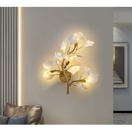 Ginkgo leaf wall lamp, light luxury living room sofa background wall lamp, creative foyer corridor, simple Nordic bedroom bedside lamp